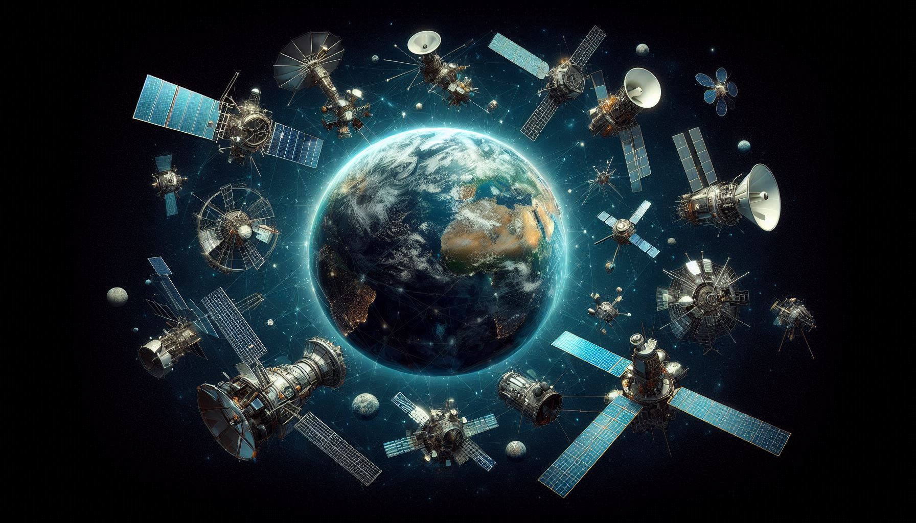 地球のまわりを回る人工衛星