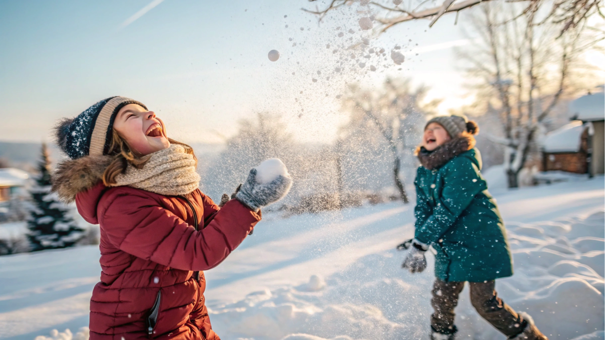 雪遊びを楽しむ子どもたち