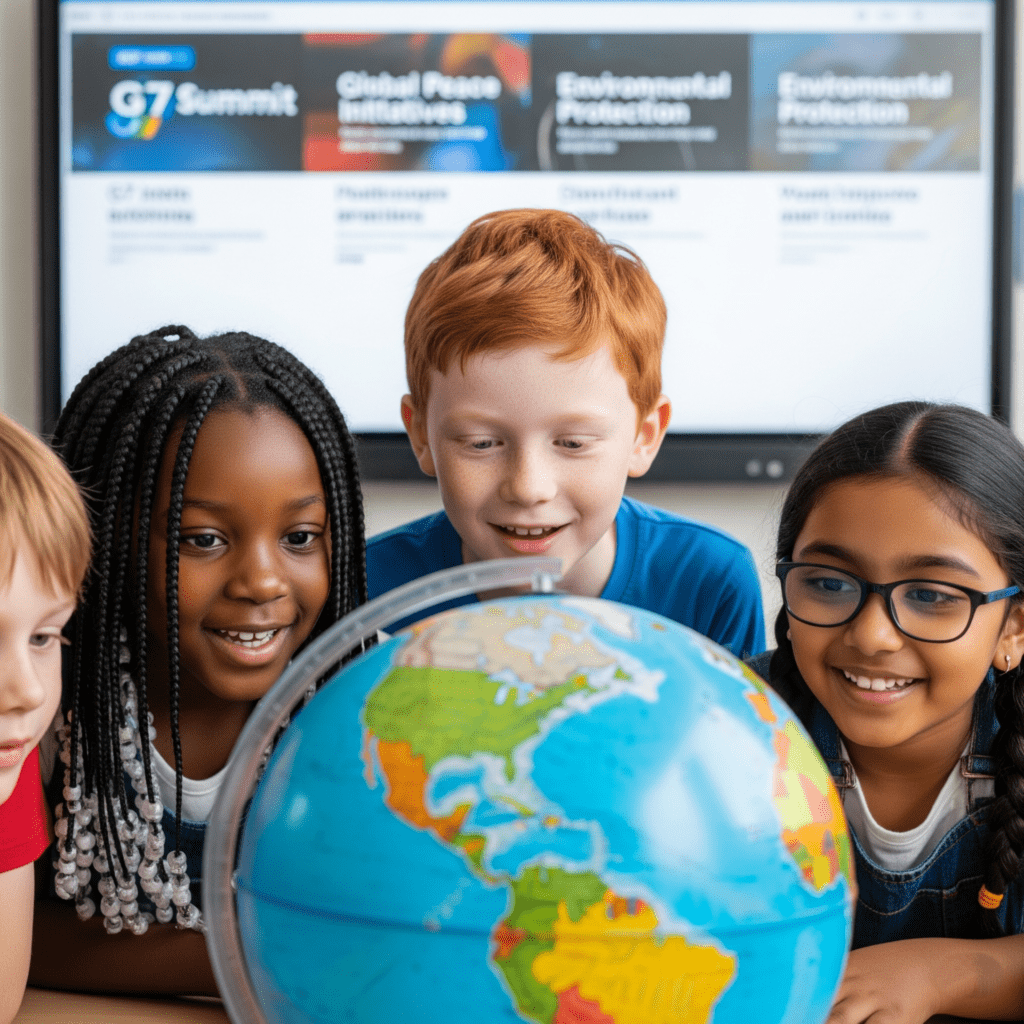 G7に興味を持った子供たちが、未来の世界について考えている様子 2