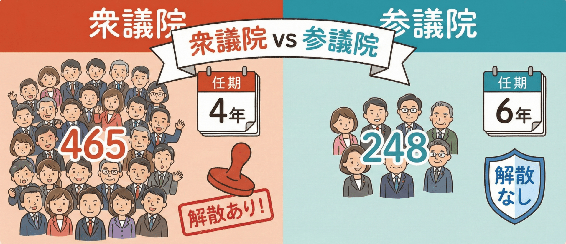 衆議院議員の人数と任期の特徴