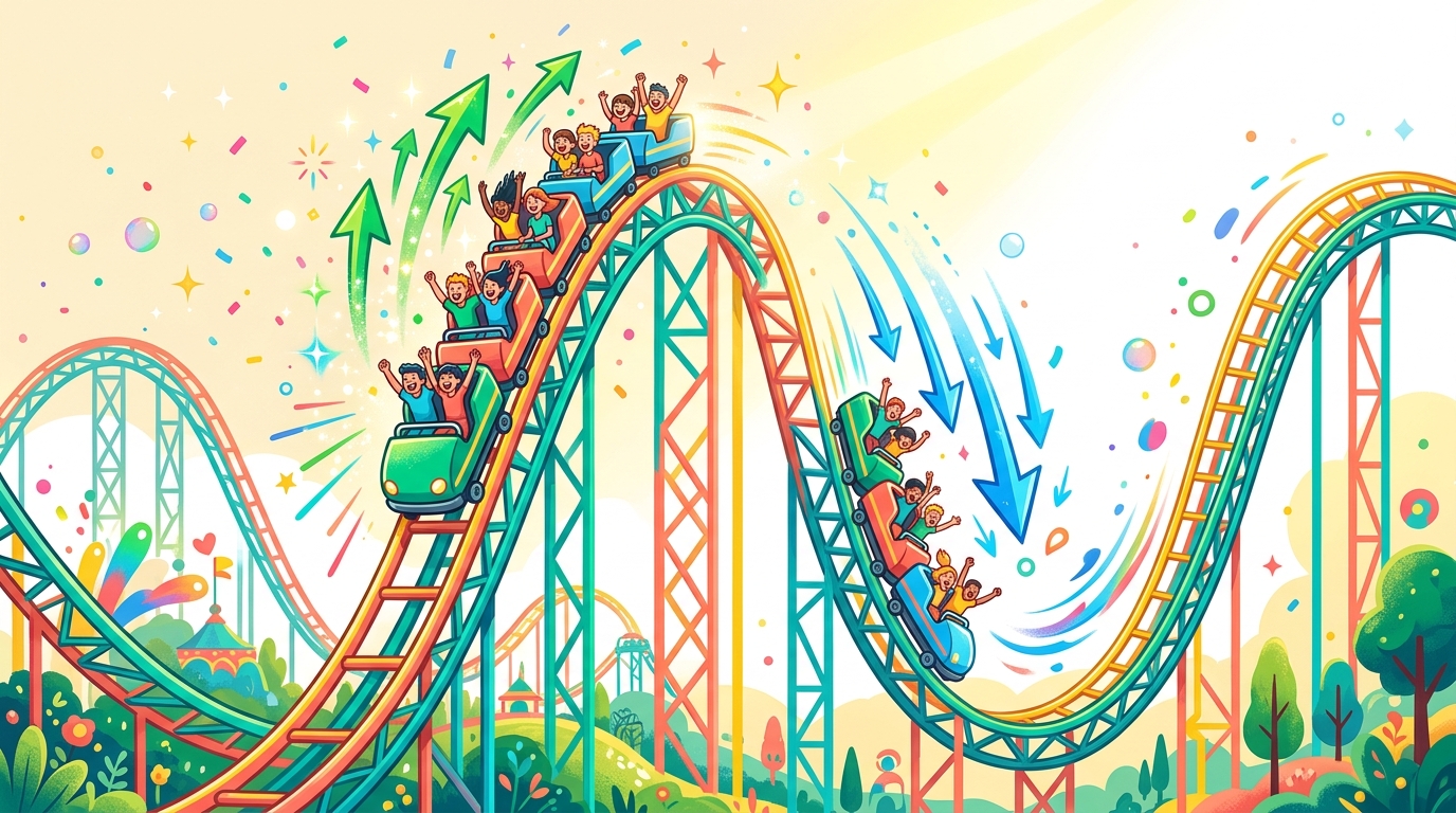 株価の上下動のイメージ