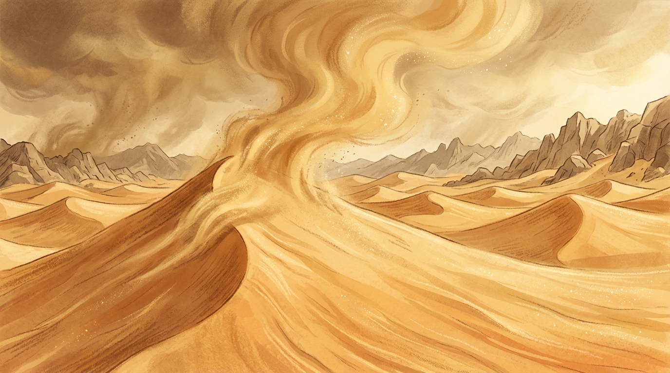 黄砂の発生源を示すイラスト