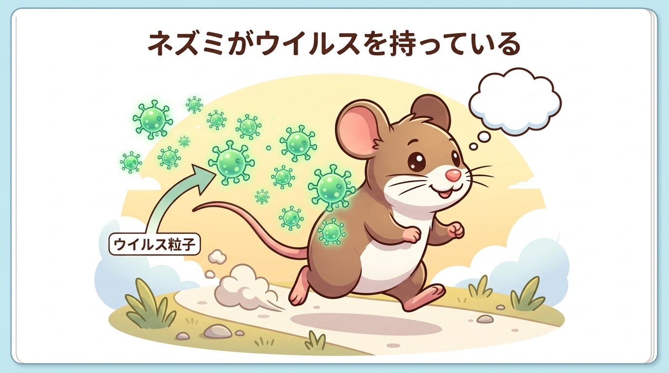 ネズミとウイルスのイメージ