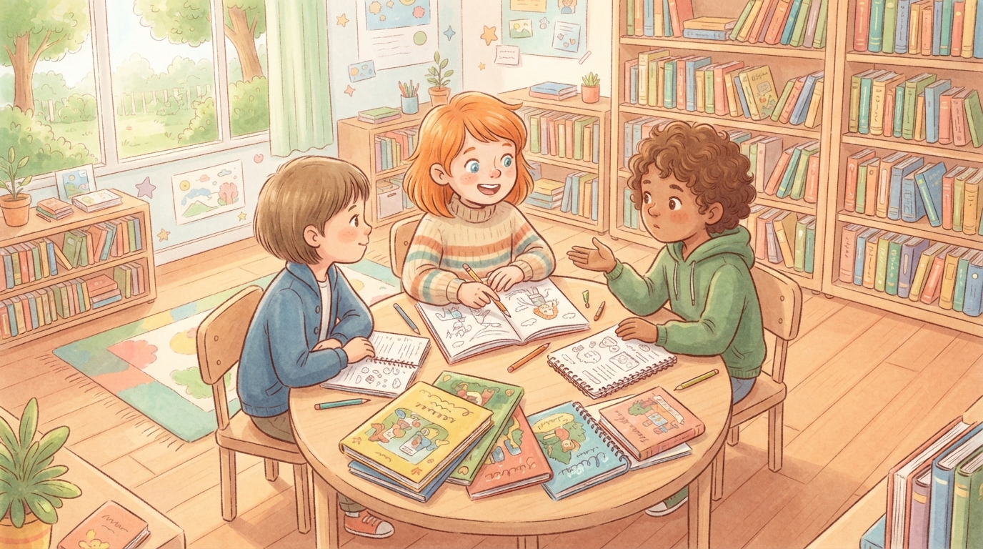 話し合いをする子どもたち
