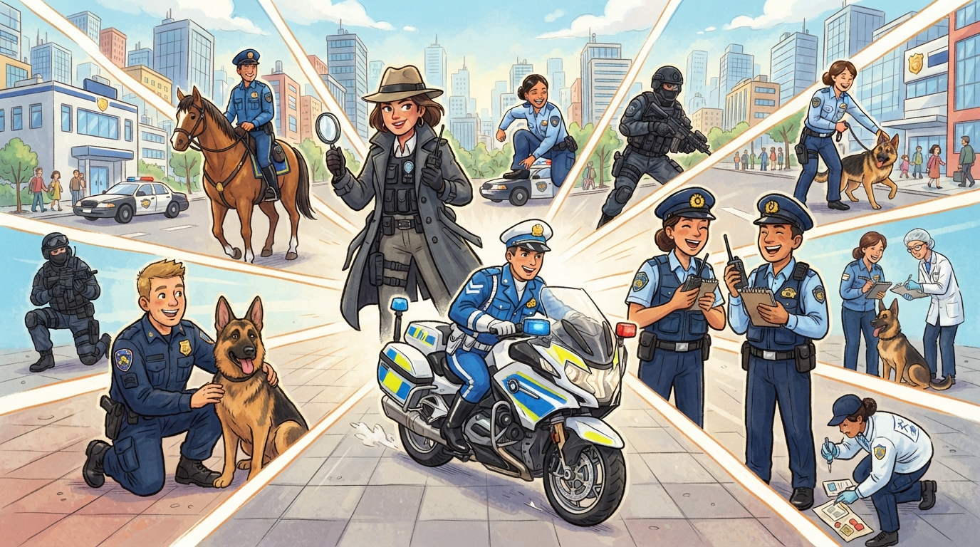 いろんな場面で活躍する警察官たち