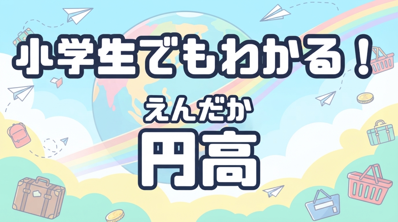 世界とつながる日本の円と、活気ある経済の上昇を象徴する爽やかなイメージ。