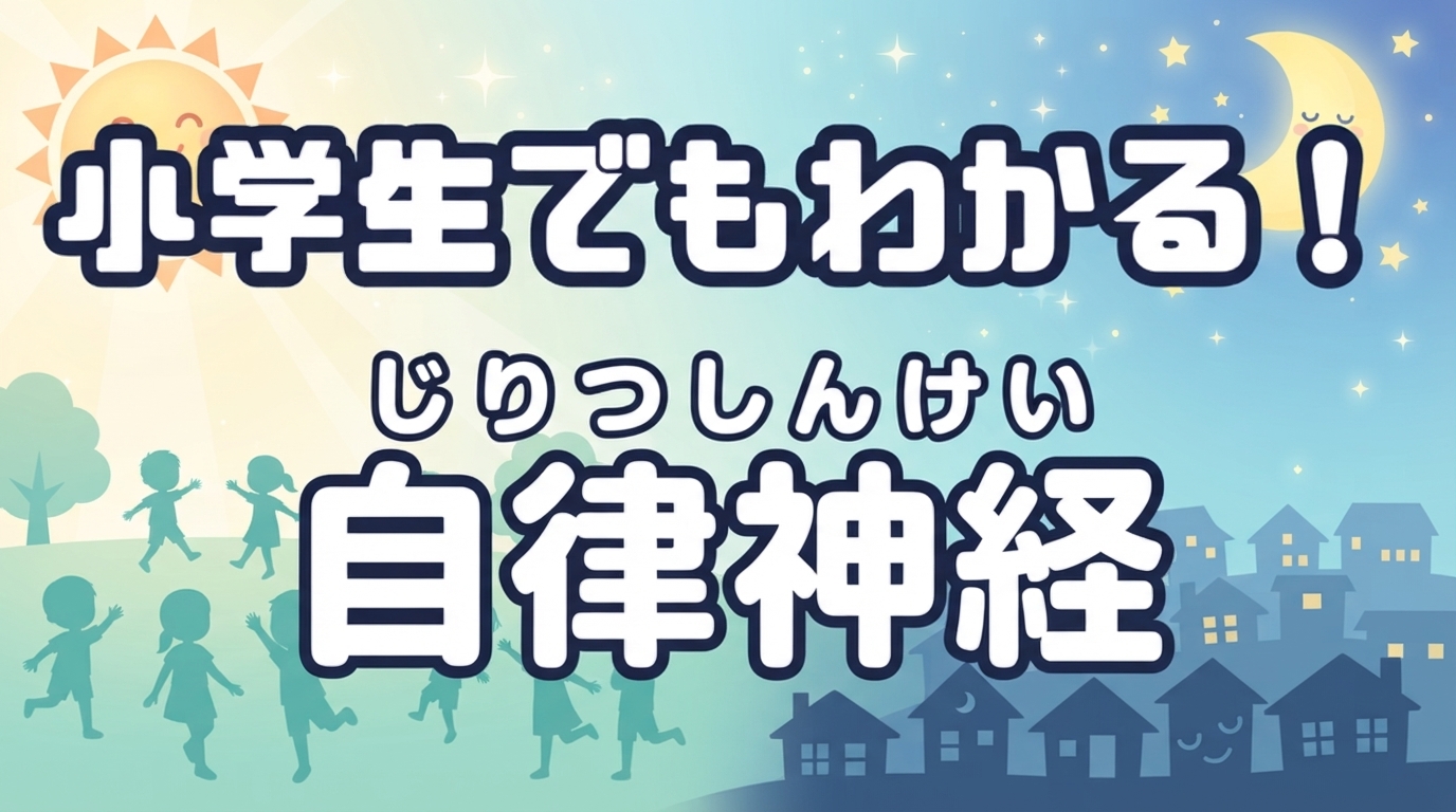 体のバランスを自動で整える「自律神経」のふたつの力（元気な太陽と穏やかな月）を象徴するイメージ。