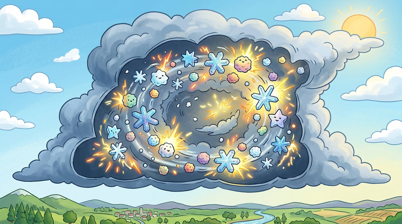 雲の中で電気が生まれる仕組み
