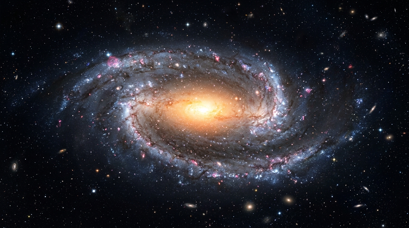 宇宙の外から見た天の川銀河の全体像（科学的想像図）