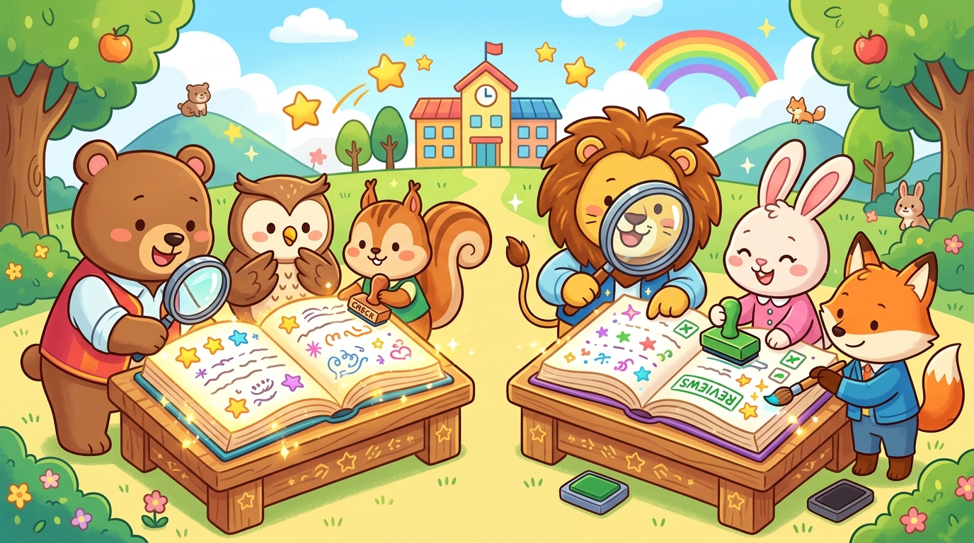 法律を二重チェックして決める仕組みの図解イラスト