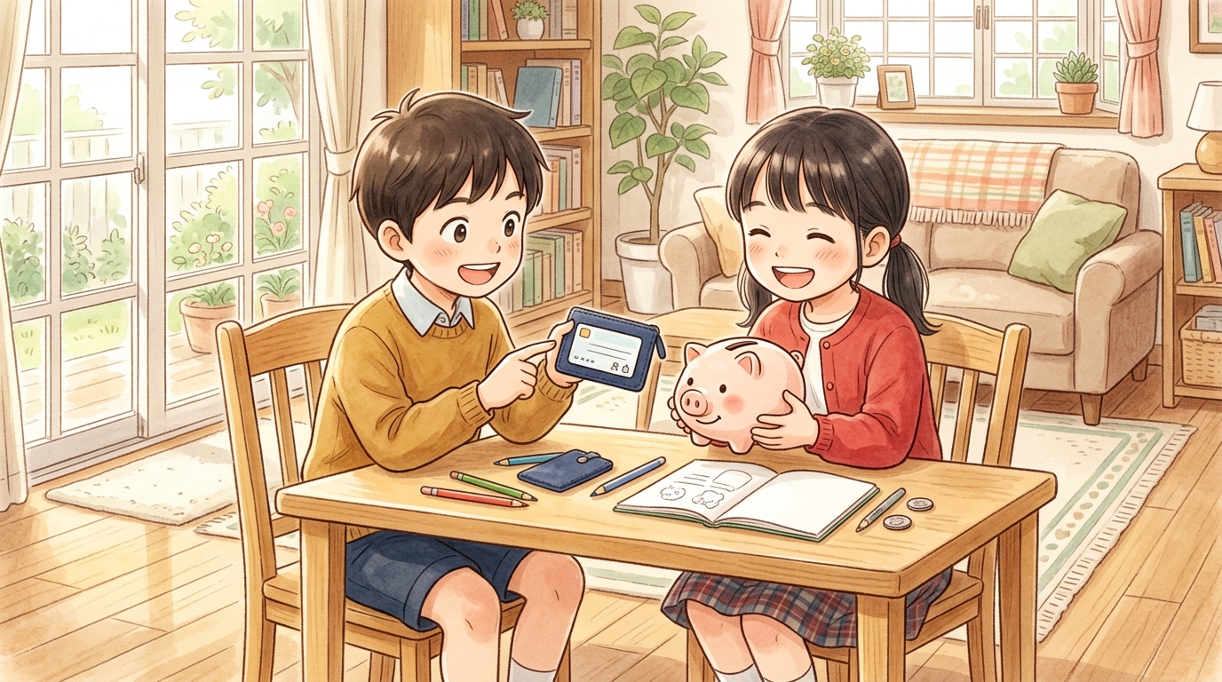 お小遣いや買い物を計画する子どもたち