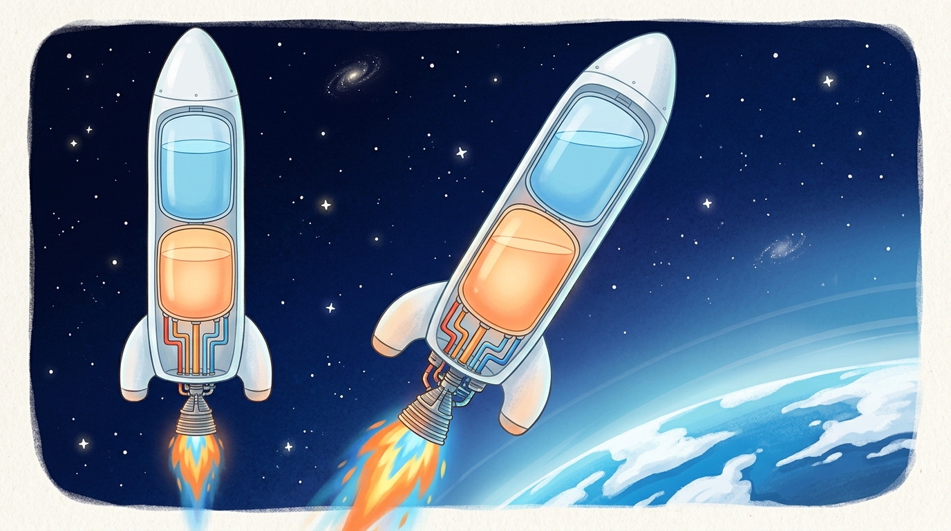 ロケット内部の燃料タンクと酸化剤タンクの仕組み