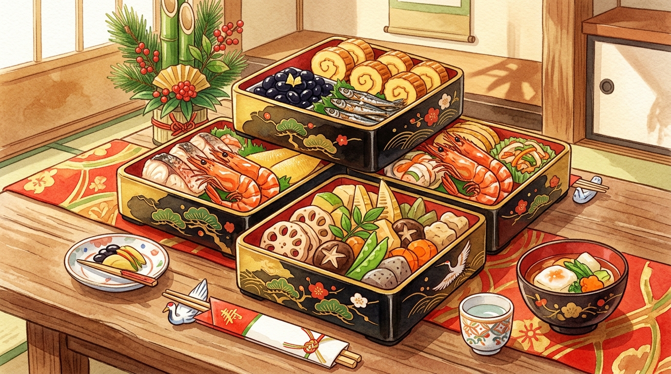 おせちの重箱の段ごとの役割